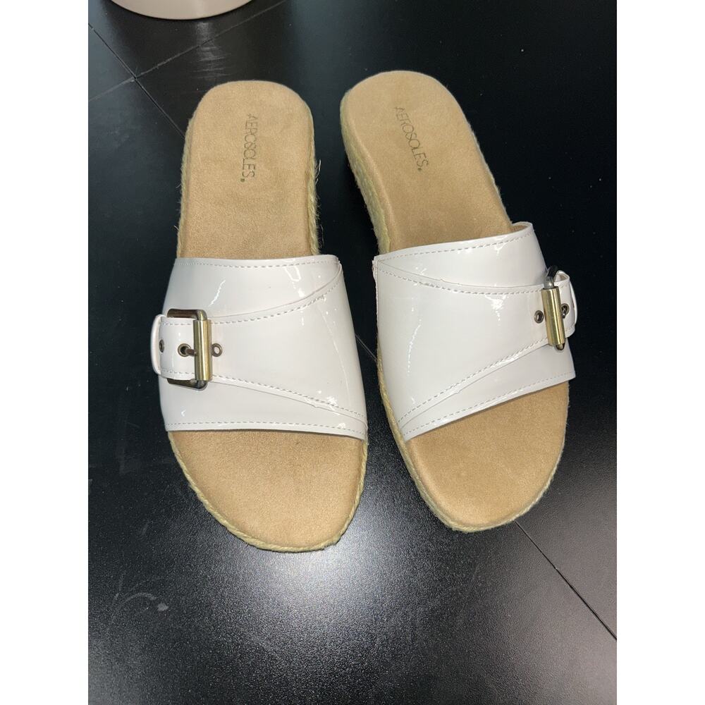 Aerosoles Homecoming White Patent Leather Women Sandals Size 10.5 New in Box - Picture 6 of 6